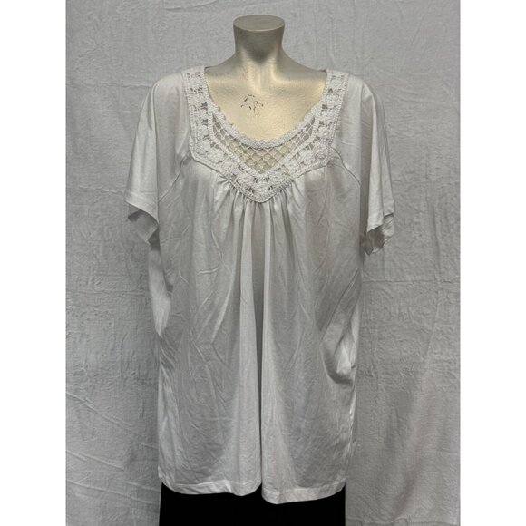 Jason‎ Maxwell Womens White Floral Lace Beaded Design Blouse Plus Size 3X - Picture 1 of 9